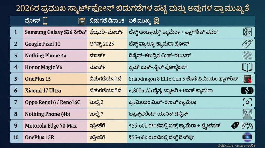 2026 ರಲ್ಲಿ ಖರೀದಿಸಲು Best ಸ್ಮಾರ್ಟ್‌ಫೋನ್‌ಗಳು: Ultimate ಖರೀದಿ ಗೈಡ್